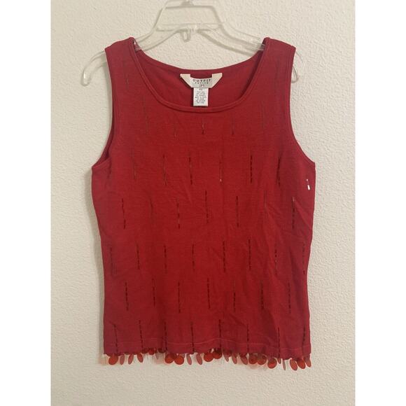 John Paul Richard Outfit Petite , Red Silk Knit Be Dazzled Blouse,Size Small,new - Picture 1 of 4